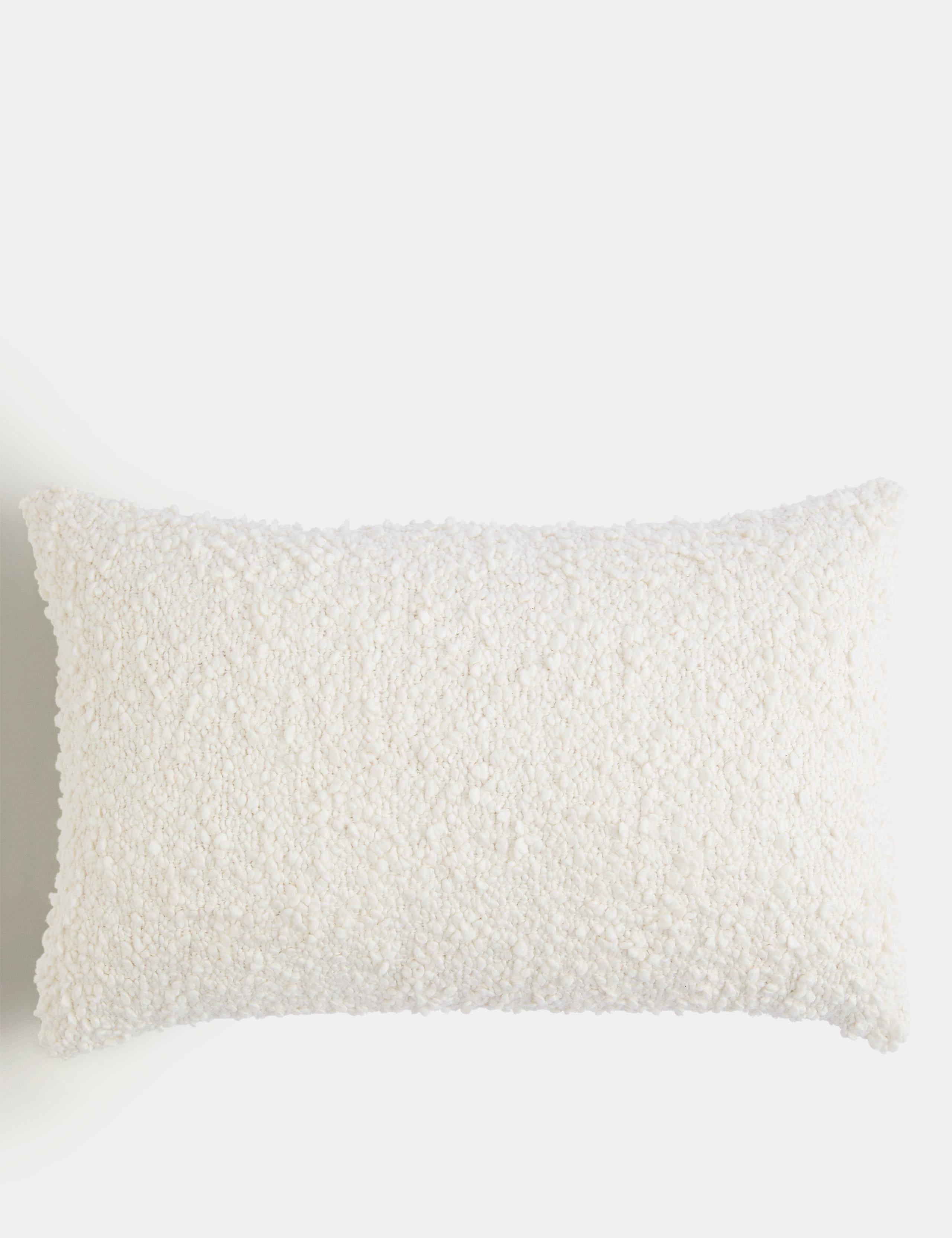 Boucle bolster cushion pure cotton 55cm, UK version