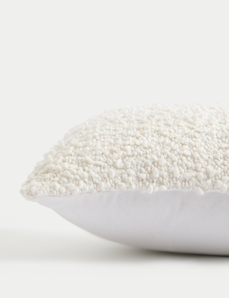Boucle bolster cushion pure cotton 55cm, UK version