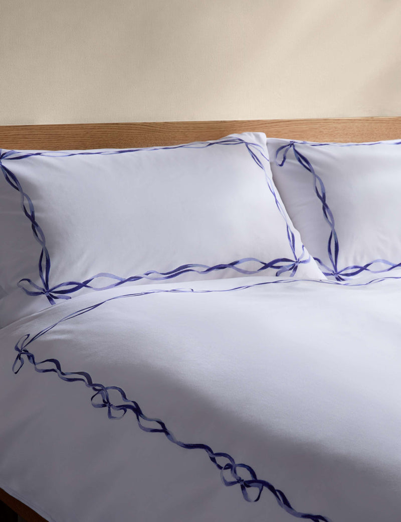 Pure cotton bow border print bedding set, imported from the UK