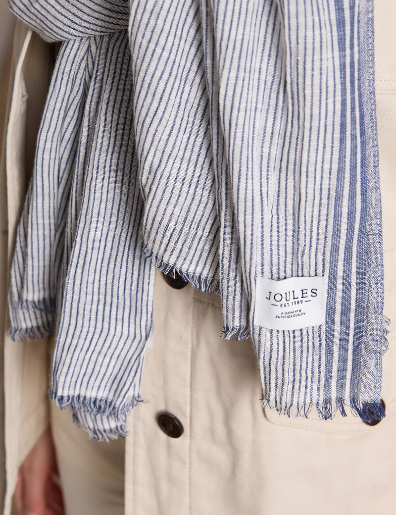 Joules pure cotton striped scarf, UK version