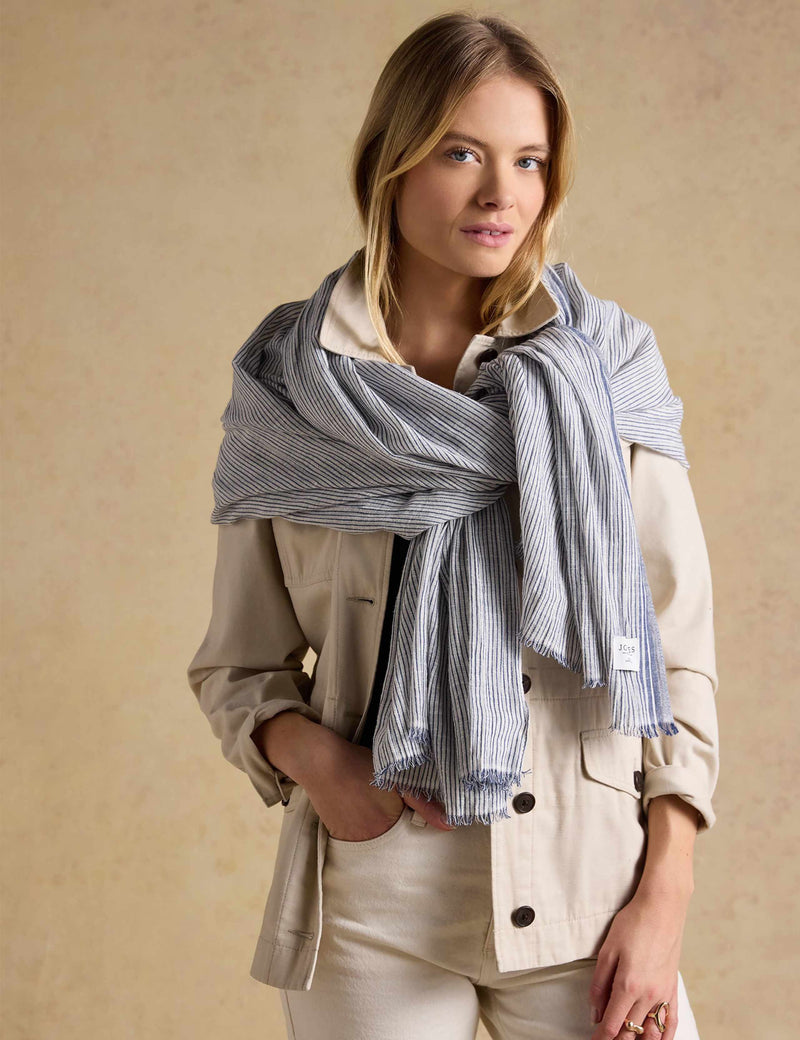Joules pure cotton striped scarf, UK version