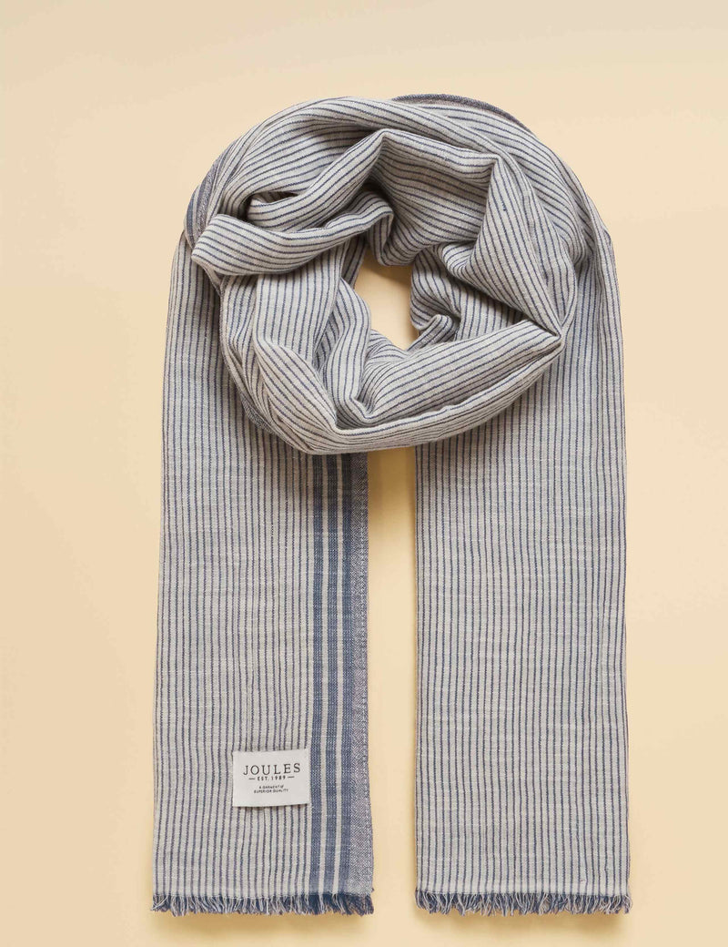 Joules pure cotton striped scarf, UK version