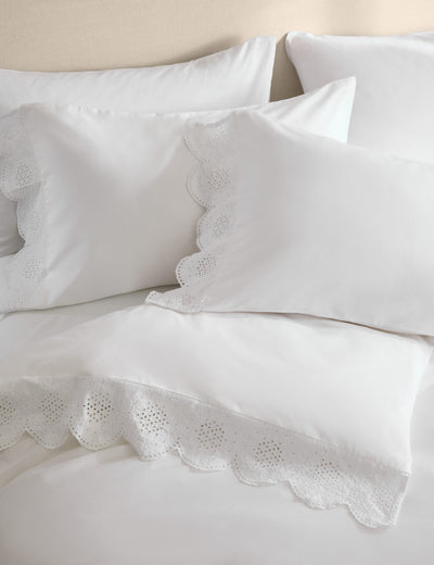 Pure Cotton Broderie Anglaise sengetøysett