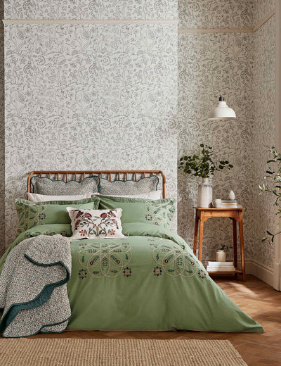 M&S Morris & Co Pure Cotton Brophy Embroidery Bedding Set- Buy online at McGrocer