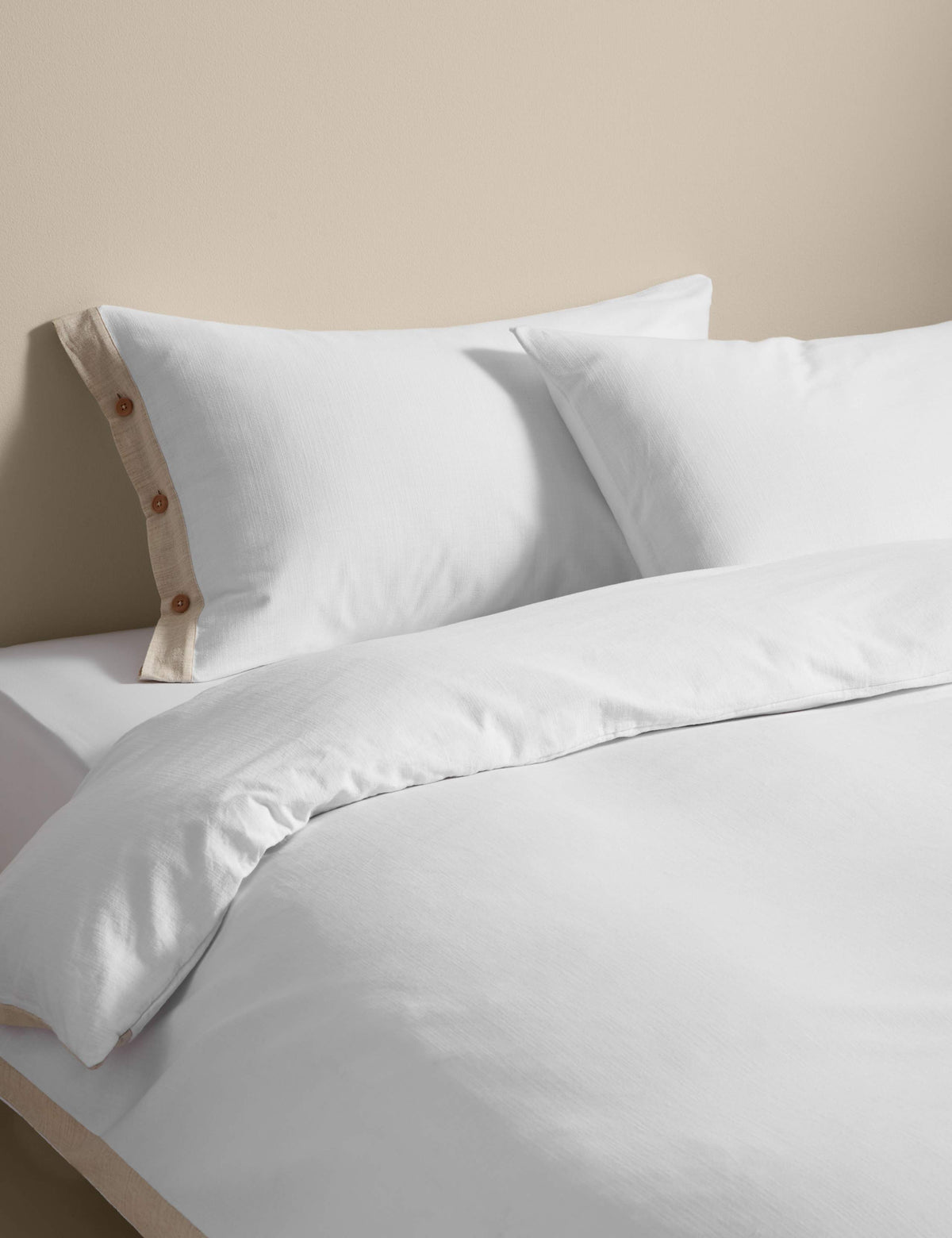 Pure cotton button panel bedding set - British product
