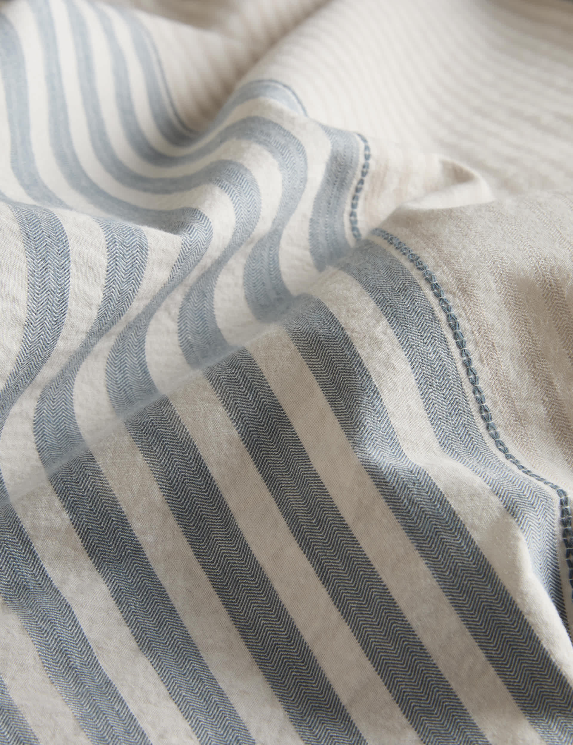 Pure Cotton Carter Stripe Jacquard Bedding Set, imported from the UK