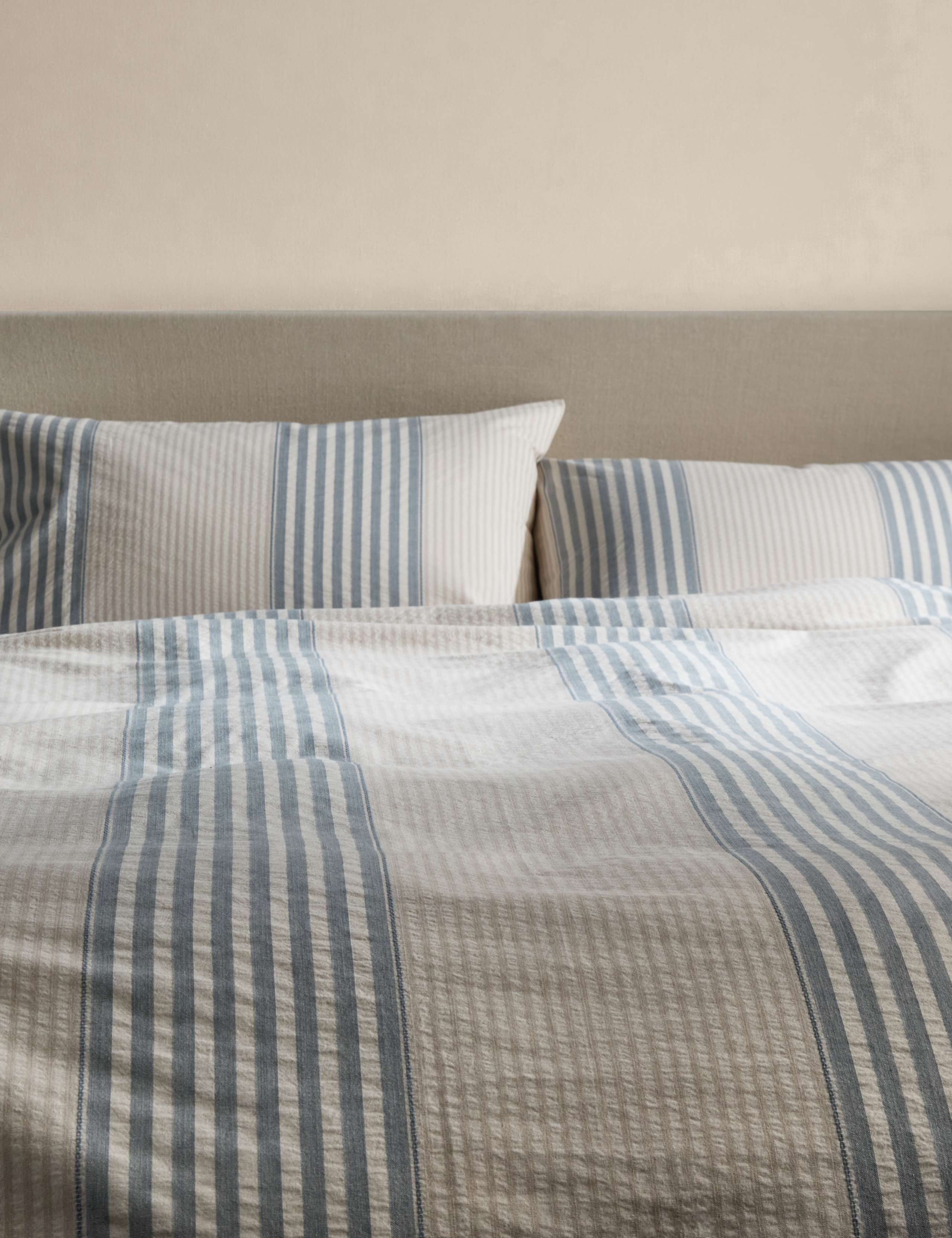 Pure Cotton Carter Stripe Jacquard Bedding Set, imported from the UK