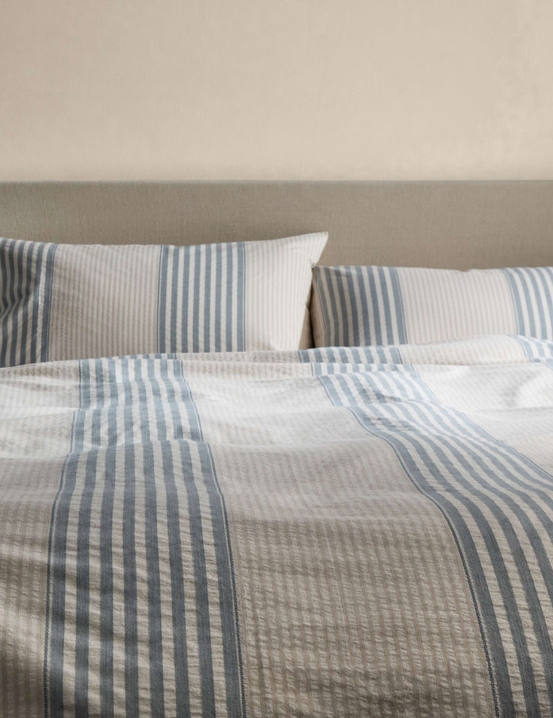 Pure Cotton Carter Stripe Jacquard Bedding Set, imported from the UK