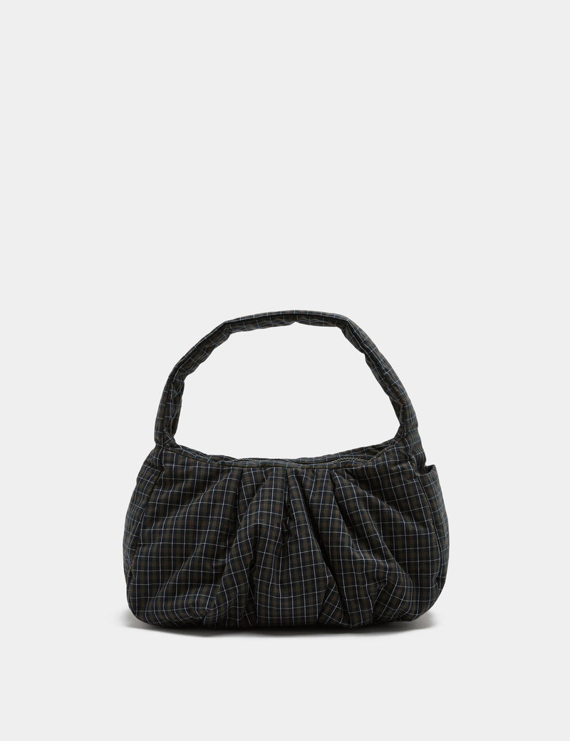M&S pure cotton checked ruched shoulder bag, imported from the UK