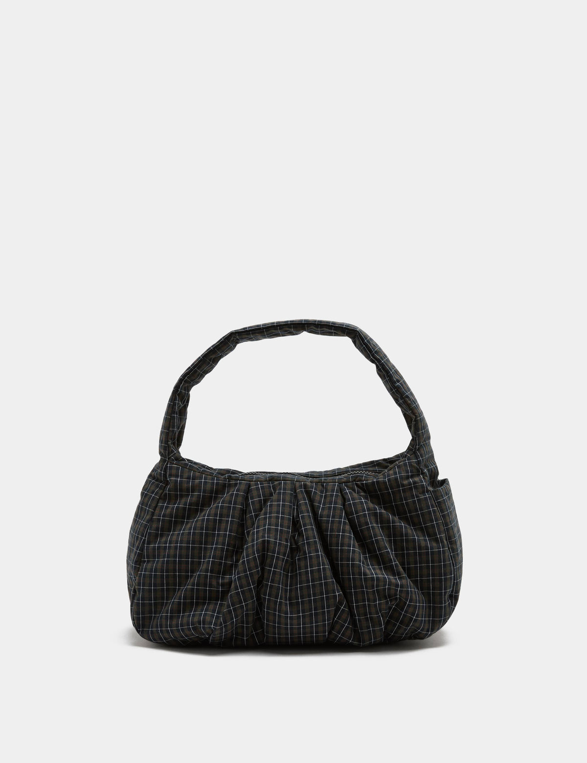 M&S pure cotton checked ruched shoulder bag, imported from the UK