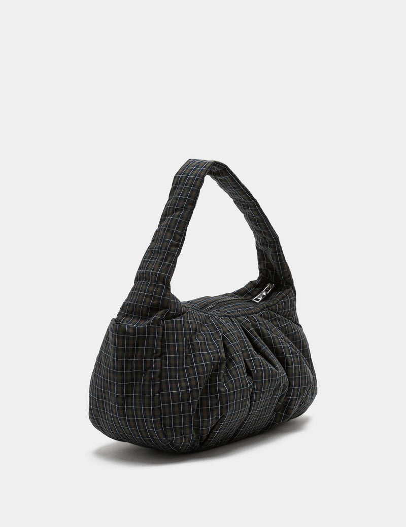 M&S pure cotton checked ruched shoulder bag, imported from the UK