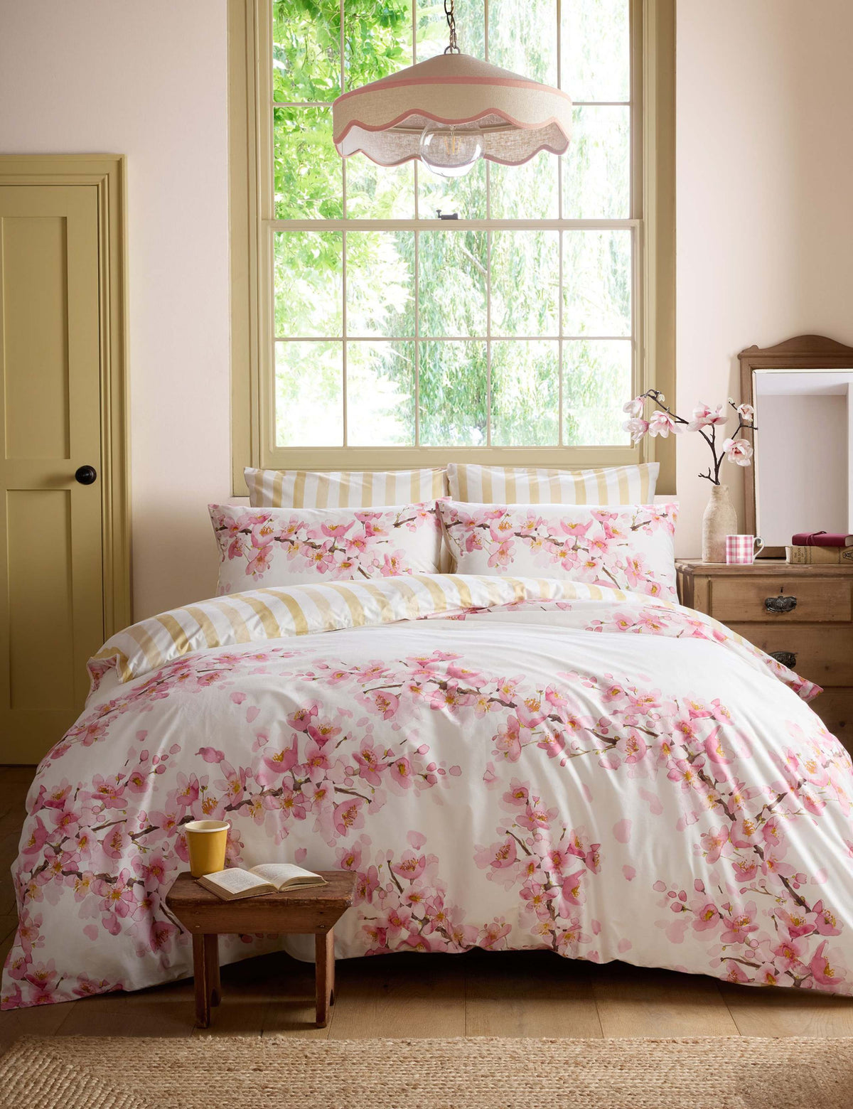 Bluebellgray cherry blossom bedding set, imported from the UK