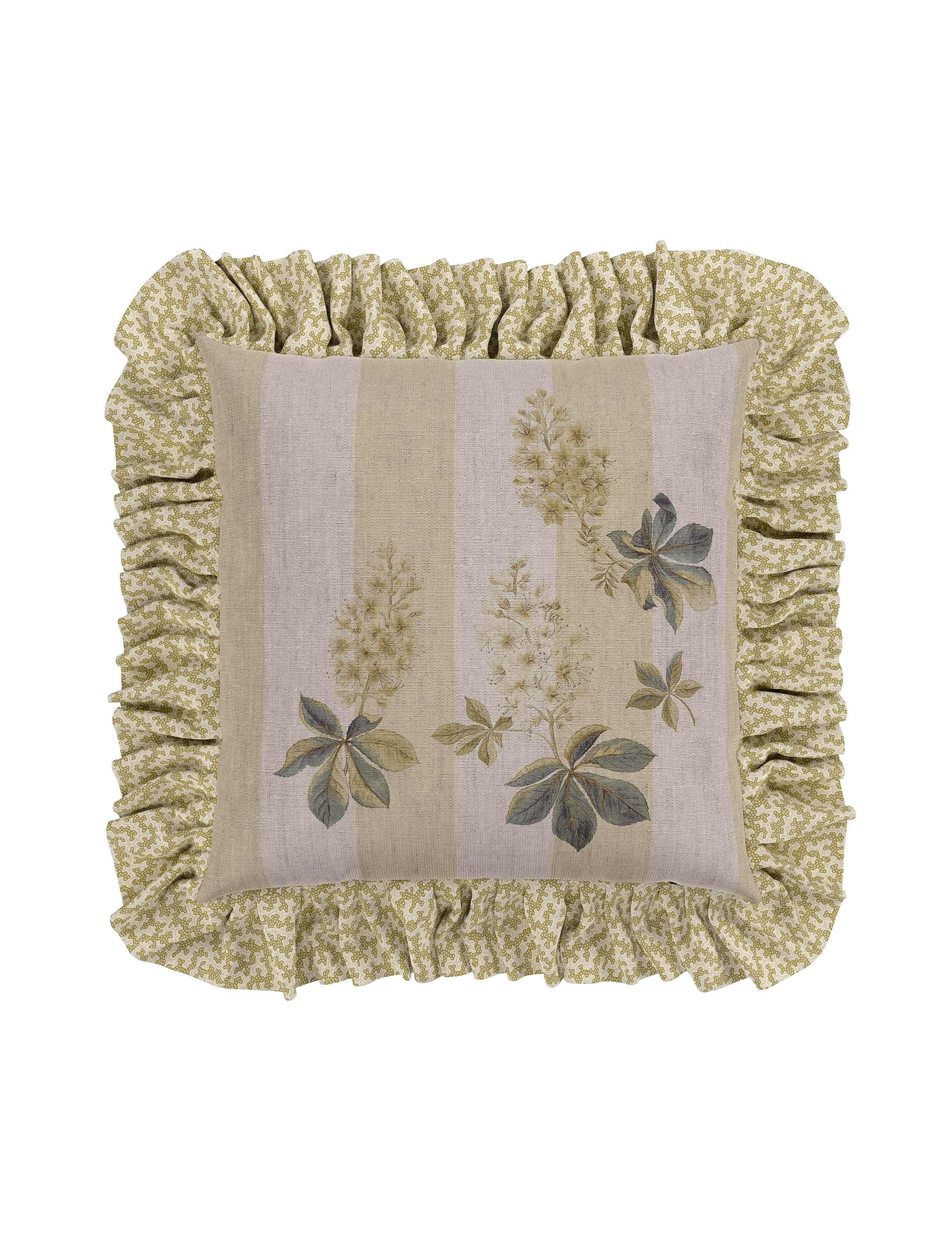 Sanderson pure cotton chestnut tree print cushion 45cm, imported from the UK