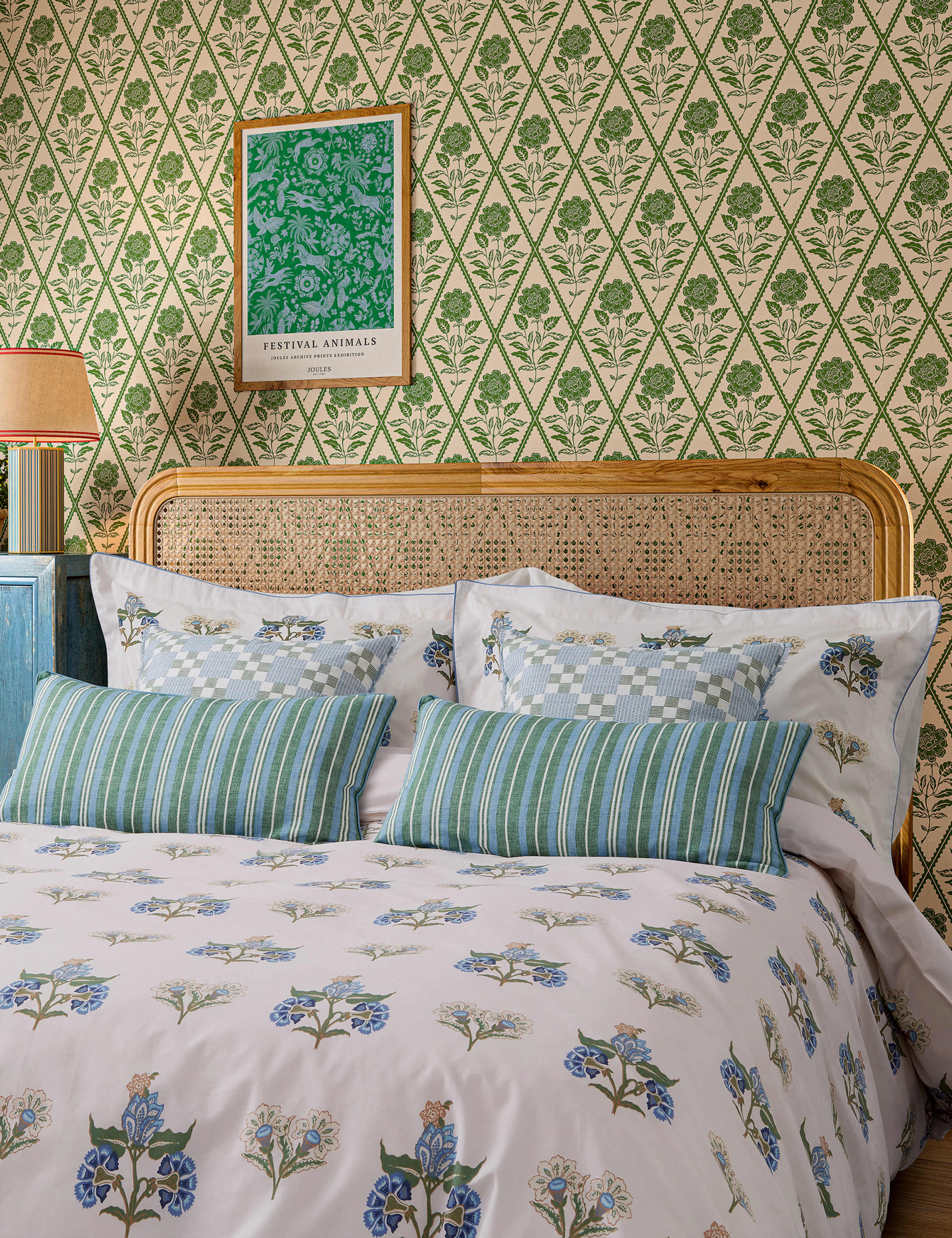 Pure cotton chintz floral bedding set, imported from the UK