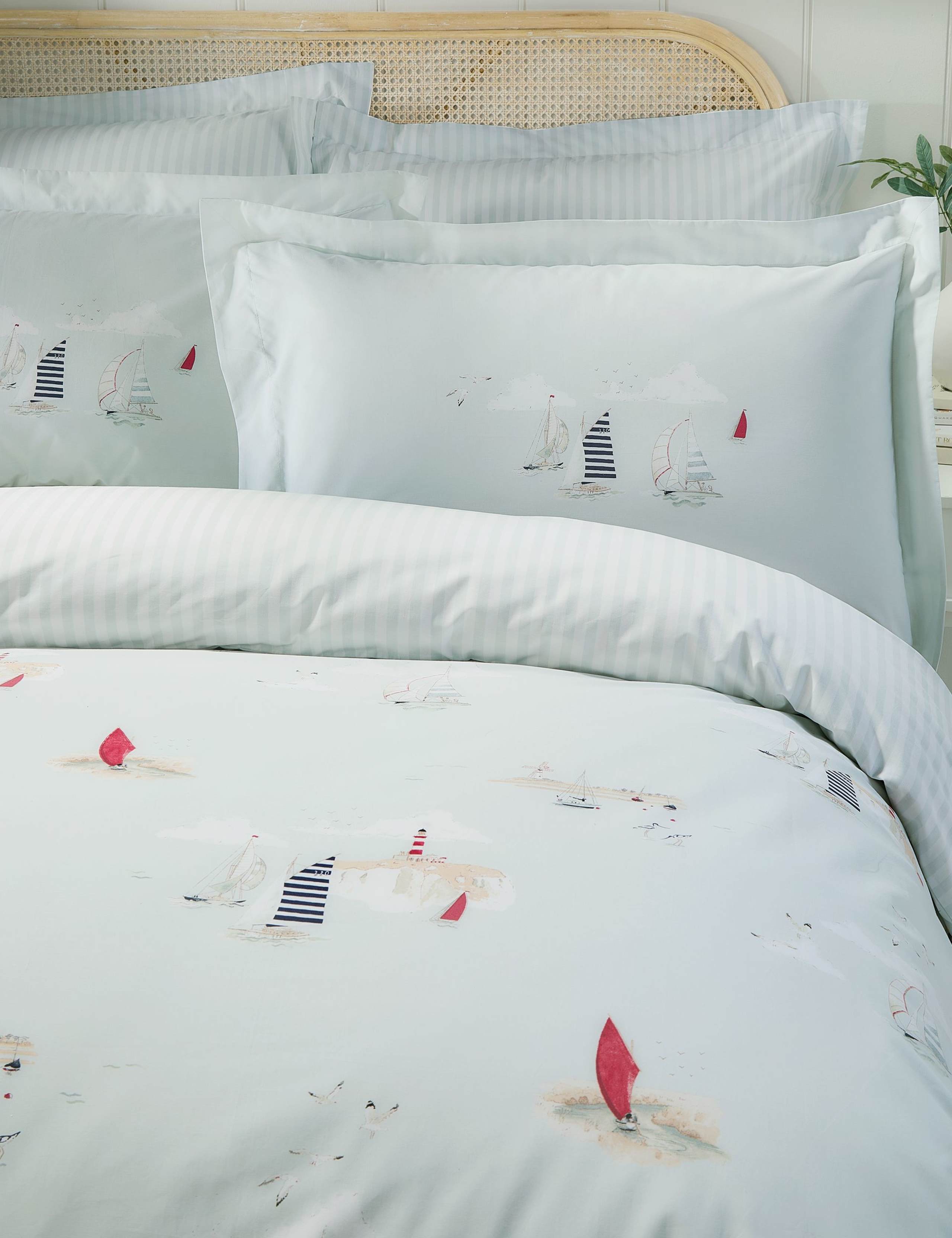 Sophie Allport coastal boats bedding set, imported from the UK