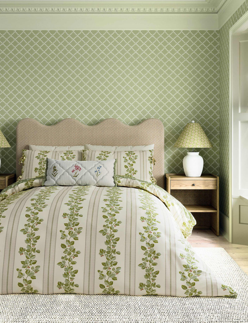 Sanderson cobnut stripe bedding set (British brand)
