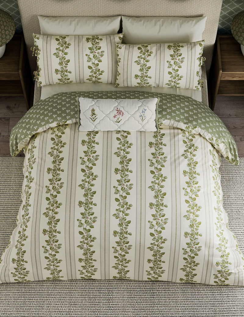 Sanderson cobnut stripe bedding set (British brand)
