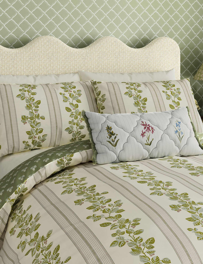 Sanderson cobnut stripe bedding set (British brand)