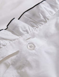 Pure cotton contrast double ruffle bedding set, UK version