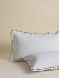 Pure cotton contrast double ruffle bedding set, UK version