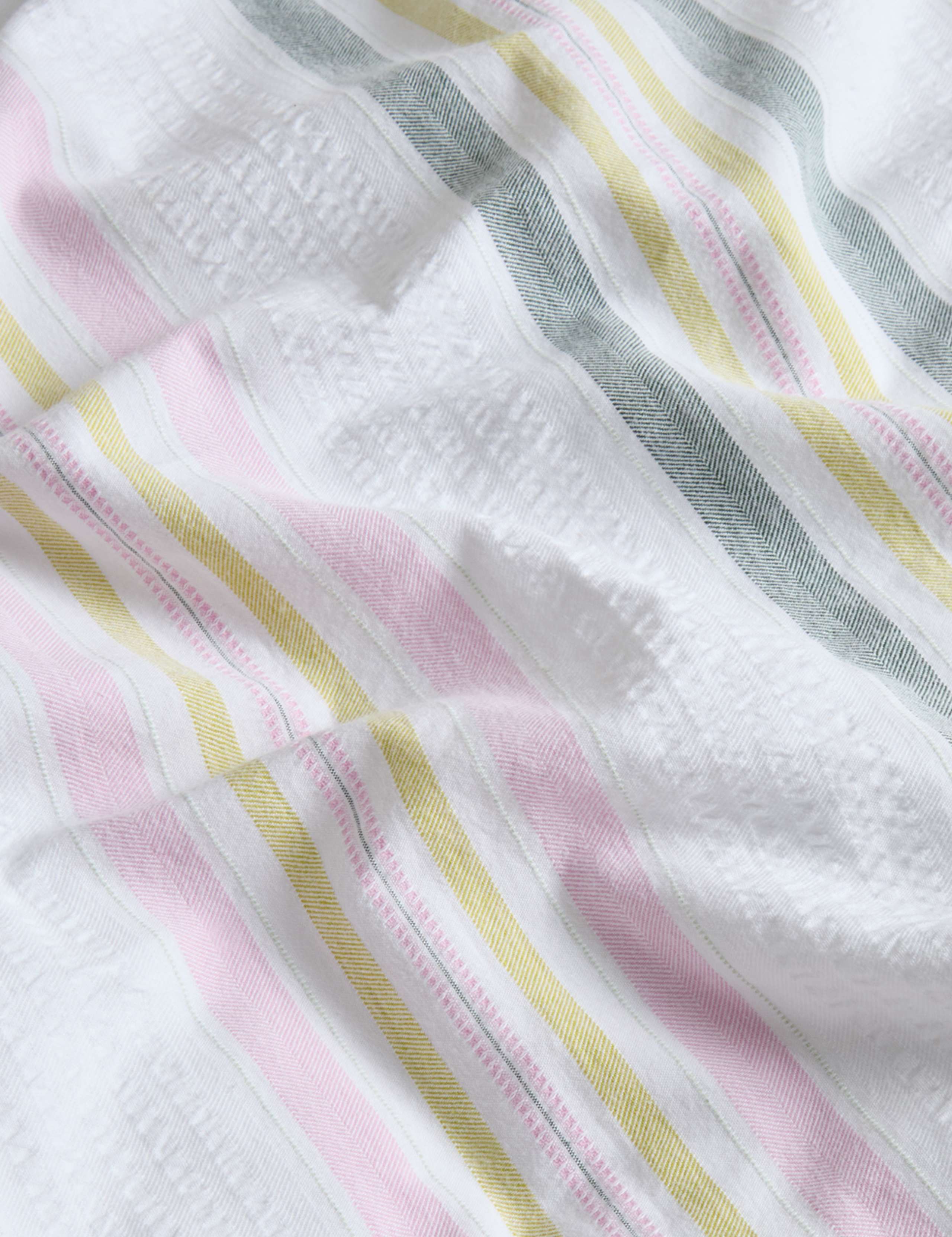Pure cotton contrast stripe bedding set - British product