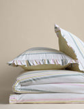 Pure cotton contrast stripe bedding set - British product