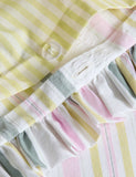 Pure cotton contrast stripe bedding set - British product
