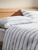 Pure cotton contrast striped waffle bedding set, imported from the UK