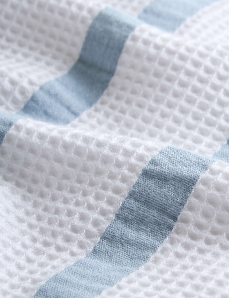 Pure cotton contrast striped waffle bedding set, imported from the UK