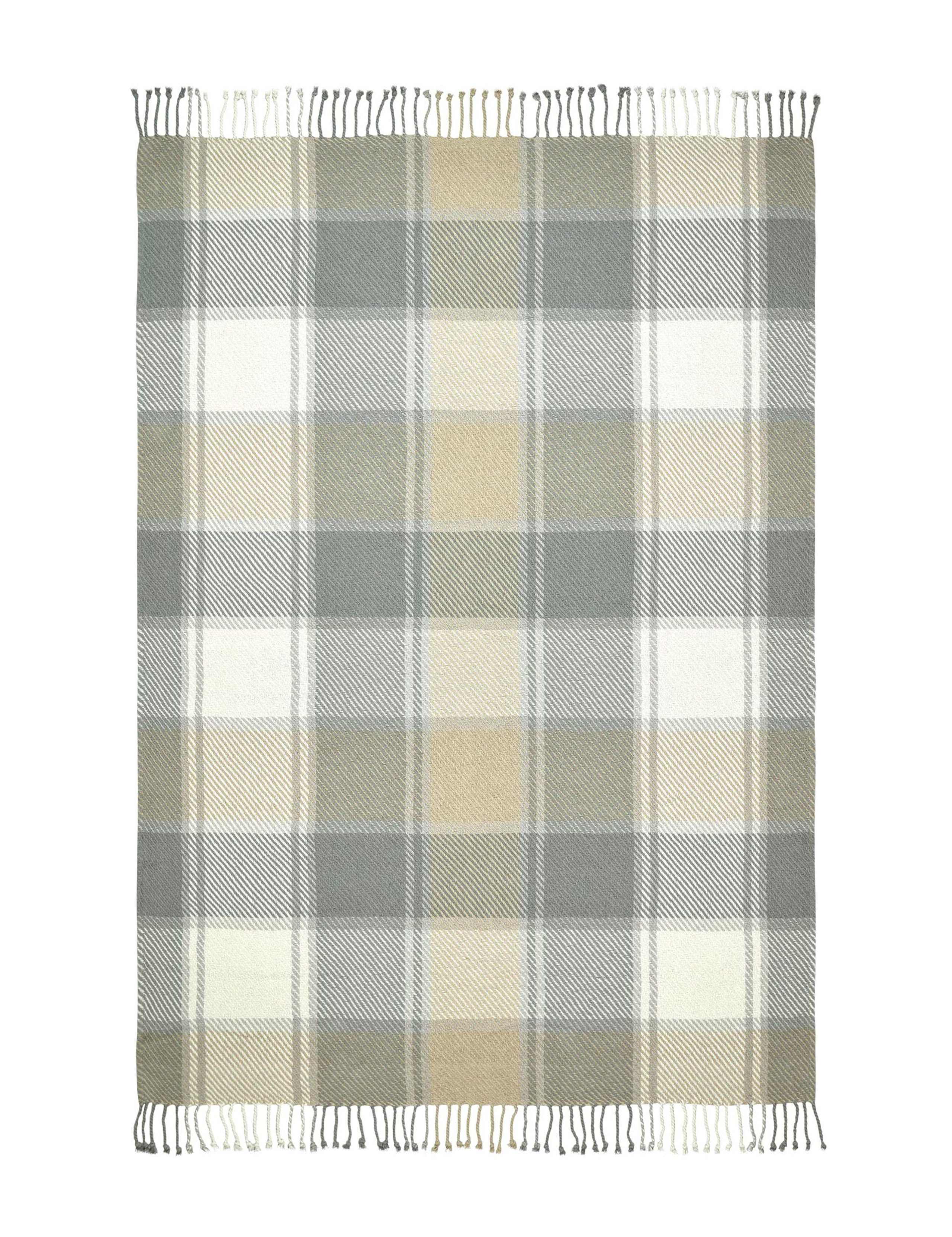 Laura Ashley pure cotton checked throw 150x200cm (British brand)