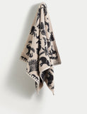 Pure cotton bath towel with elephant and palm tree print, imported from the UK