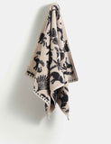 Pure cotton bath towel with elephant and palm tree print, imported from the UK