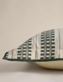 Pure cotton embroidered grid bolster cushion - British product