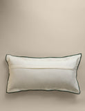 Pure cotton embroidered grid bolster cushion - British product