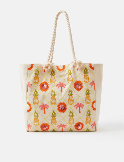 M&S Accessorize Pure Cotton Embroidered Shoulder Bag- Buy online at McGrocer