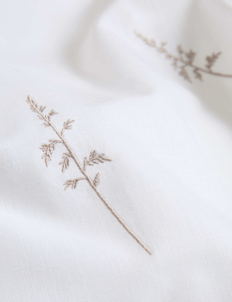 Pure cotton embroidered sprig bedding set, British product