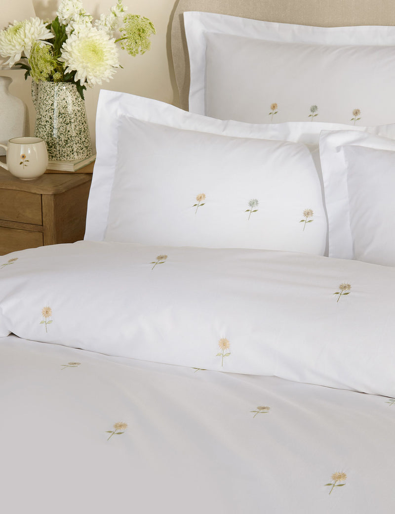 Sophie Allport embroidered sunflower bedding set, imported from the UK