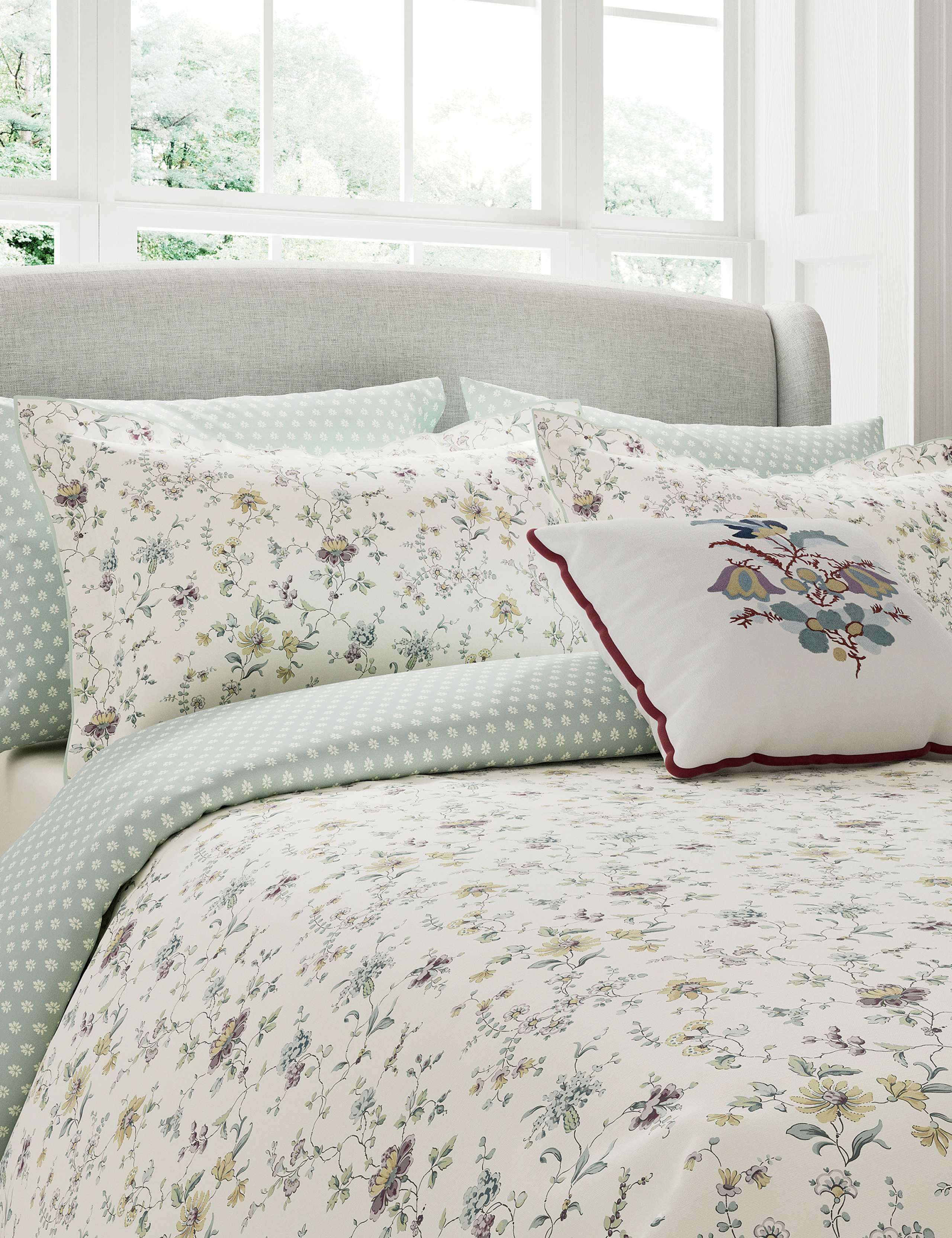 V&A bedding set pure cotton percale botanical print, UK version