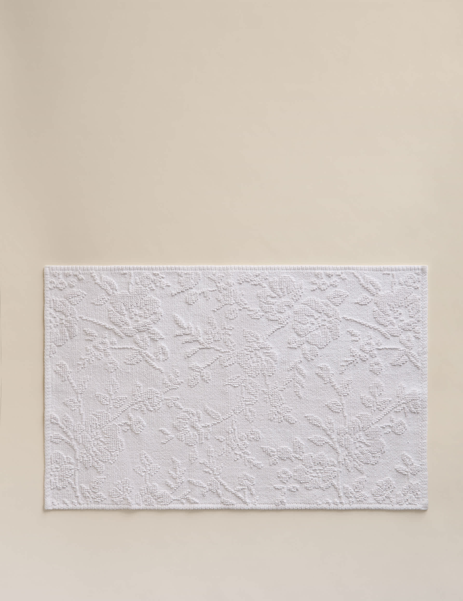 Pure cotton floral bath mat, imported from the UK