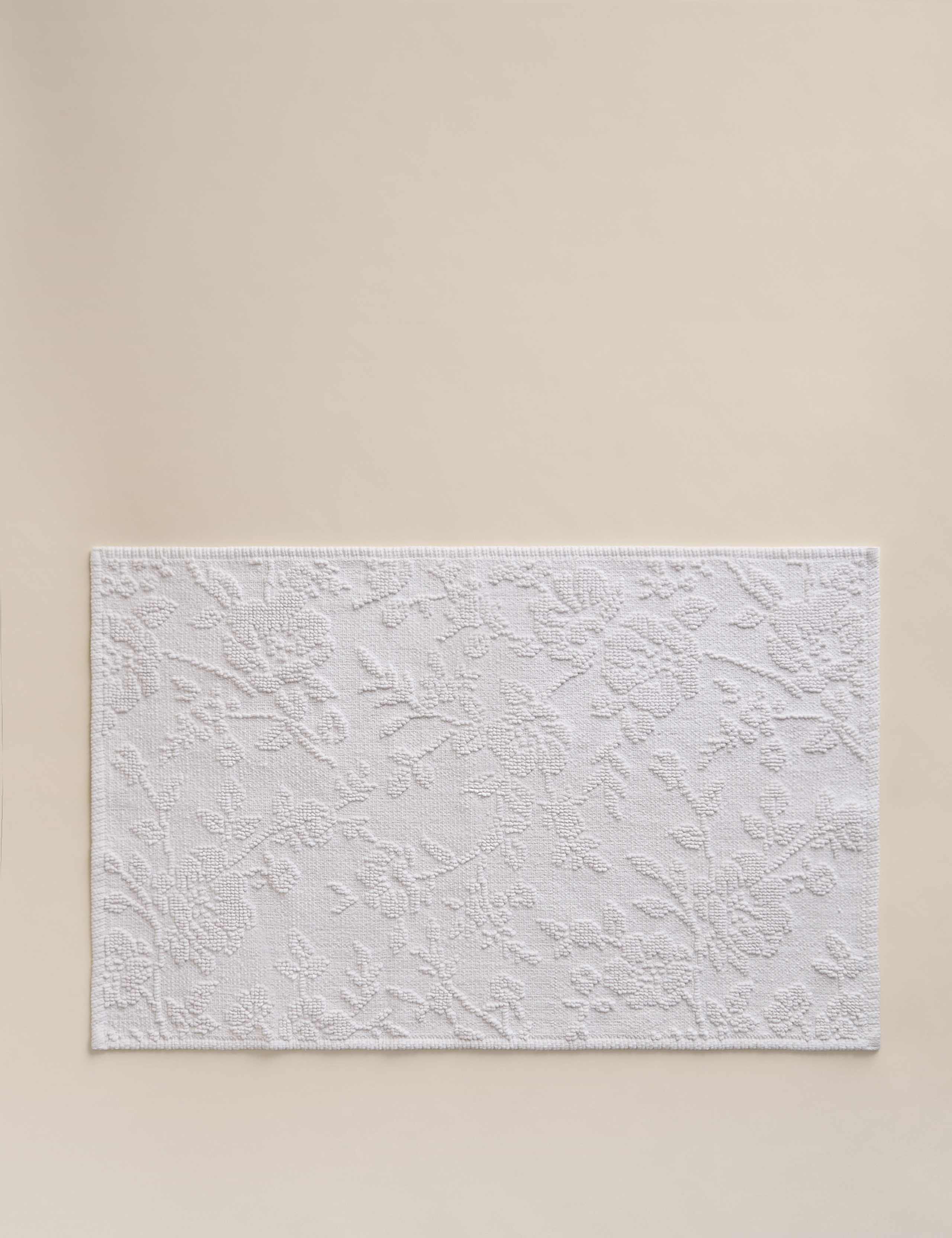 Pure cotton floral bath mat, imported from the UK