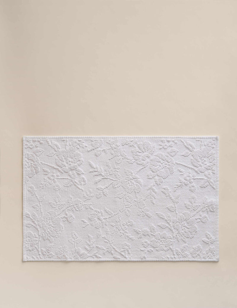 Pure cotton floral bath mat, imported from the UK