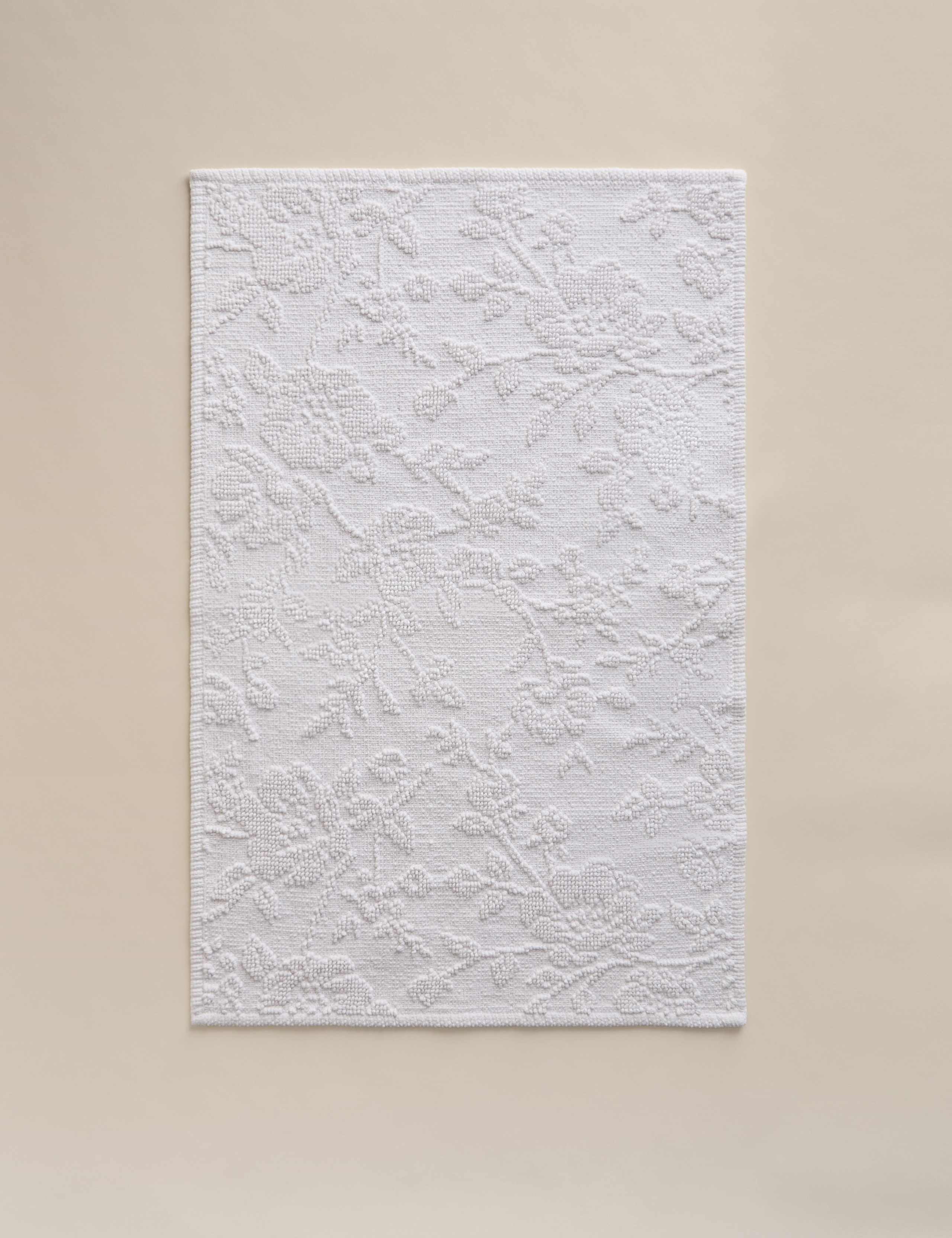 Pure cotton floral bath mat, imported from the UK