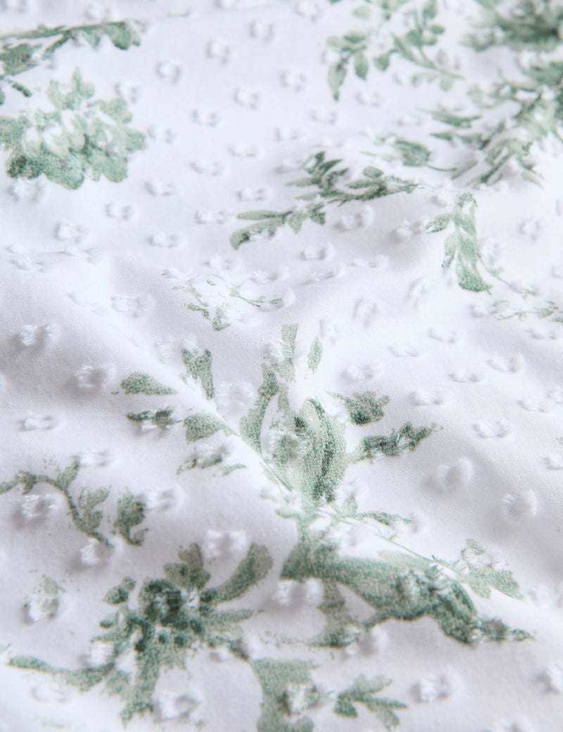 Floral dobby bedding set in pure cotton, UK version