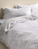 Pure cotton floral embroidered bedding set - British product
