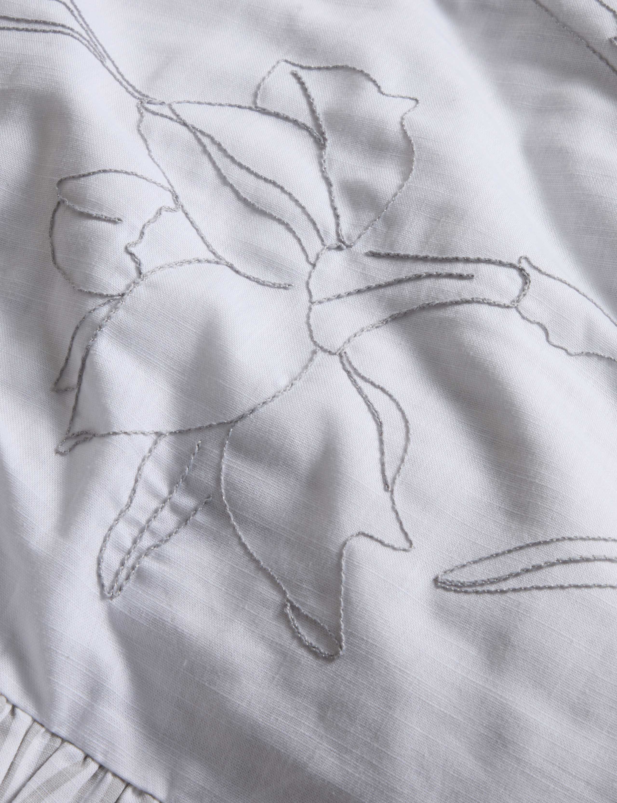 Pure cotton floral embroidered bedding set - British product