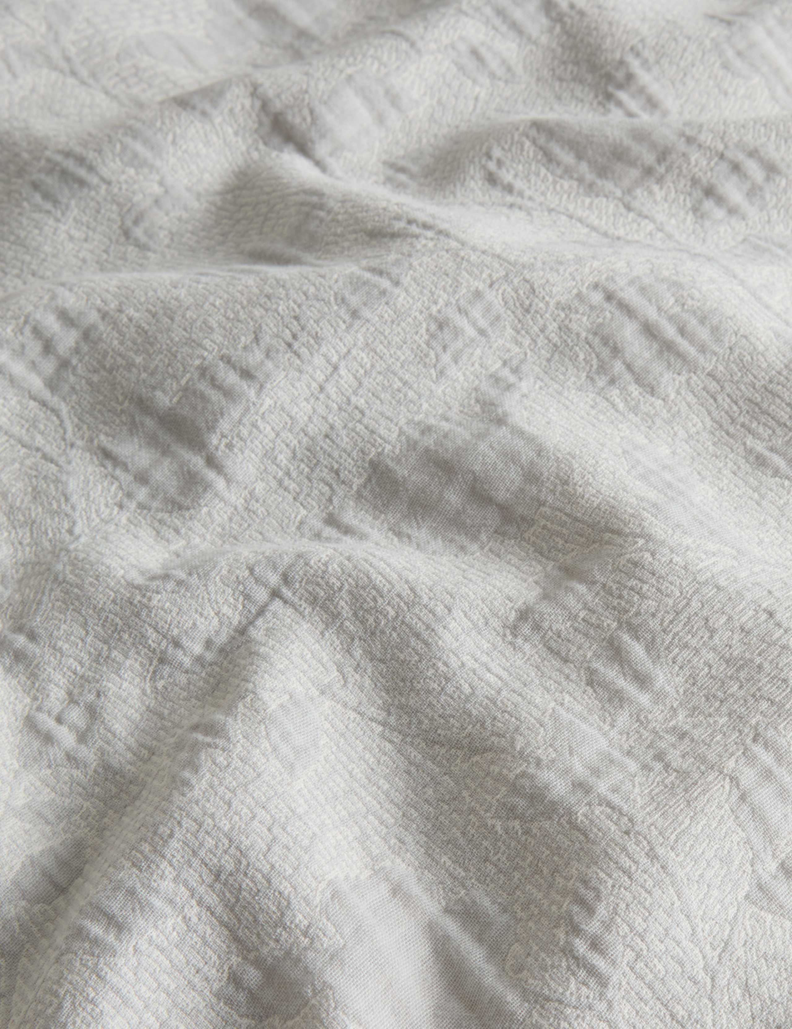 Pure cotton floral jacquard duvet cover and pillowcase set (British brand)