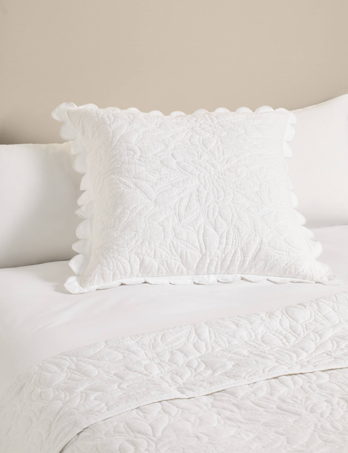 Pure cotton floral decorative cushion large - (British brand)