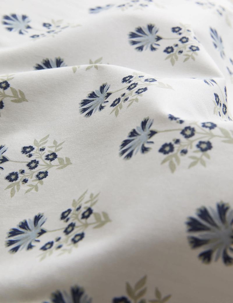 Pure cotton floral ruffle bedding set with StayNew technology, British brand