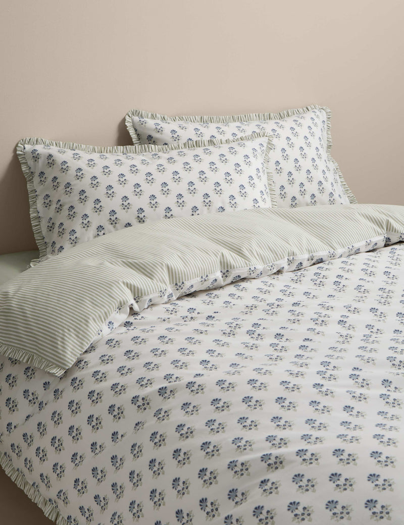 Pure Cotton Floral Ruffle Bedding Set, imported from the UK
