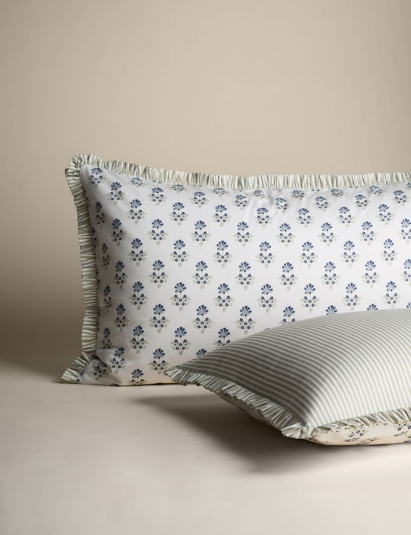 Pure Cotton Floral Ruffle Bedding Set, imported from the UK